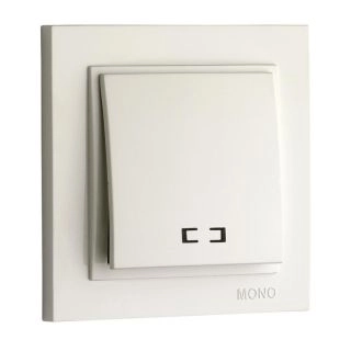 102-190025-101-Ключ единичен сх.1 с LED индикация, Mono Electric Despina, Бял