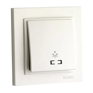 102-190025-106-Ключ-бутон стълбищен с LED индикация, Mono Electric Despina, Бял