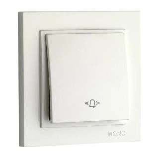 102-190025-107-Ключ-бутон звънчев за вграждане, Mono Electric Despina, Бял