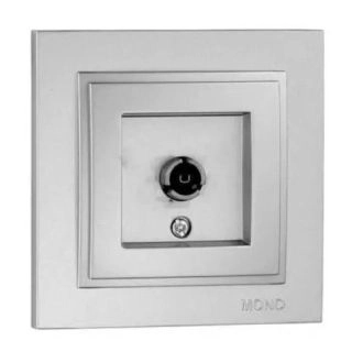 102-212105-138-Розетка TV - крайна (8dB-12dB-18dB-20dB), Mono Electric Despina Metallic, Сребрист