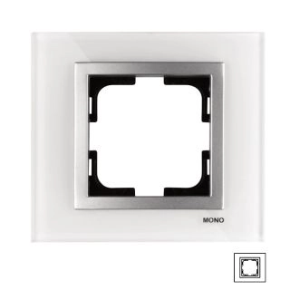107-710000-160-Mono Style Glass Единична рамка Бяло стъкло
