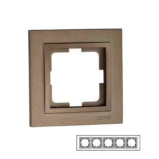 102-230000-166-Шесторна рамка за хоризонтален или вертикален монтаж, Mono Electric Despina Metallic, Бронз