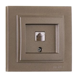 102-232305-124-Розетка телефон (RJ 623K CAT3), Mono Electric Despina Metallic, Бронз