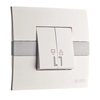 101-010201-113-Ключ-бутон за управление на щори, Mono Electric Eco,  Бял-Сив