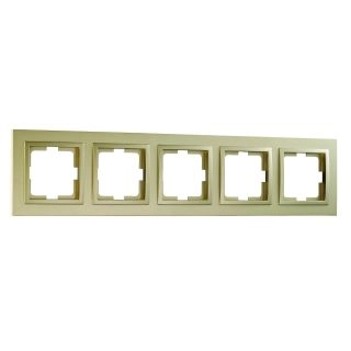 102-220000-164-Петорна рамка за хоризонтален или вертикален монтаж, Mono Electric Despina Metallic, Титан - Златист