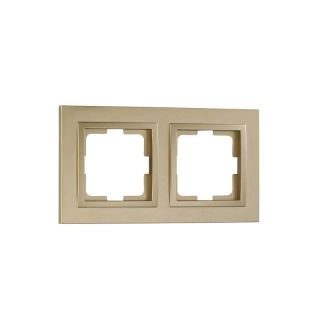 102-220000-161-Двойна рамка за хоризонтален или вертикален монтаж, Mono Electric Despina Metallic, Титан - Златист