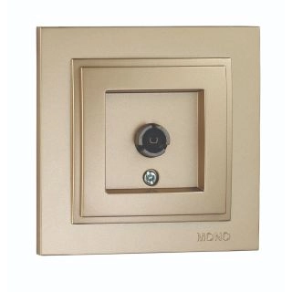102-222205-138-Розетка TV - крайна (8dB-12dB-18dB-20dB), Mono Electric Despina Metallic, Титан - Златист