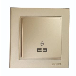 102-222225-110-Ключ девиаторен сх.6  с LED индикация, Mono Electric Despina Metallic, Титан - Златист