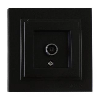 102-202005-138-Розетка TV - крайна (8dB-12dB-18dB-20dB), Mono Electric Despina Metallic, Фюм - Черен металик