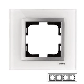 107-710000-163-Mono Style Glass Четворна рамка Бяло стъкло