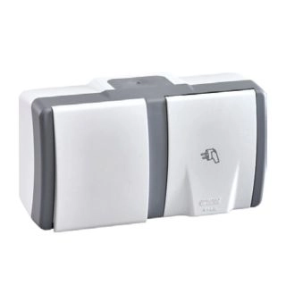 154-020001-180-Ключ единичен сх.1 и Контакт открит монтаж, Mono Electric Octans IP54 Сив