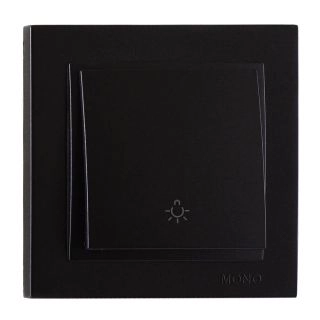 102-202025-105-Ключ-бутон стълбищен, Mono Electric Despina Metallic, Фюм - Черен металик