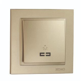 102-222225-106-Ключ-бутон стълбищен с LED индикация, Mono Electric Despina Metallic, Титан