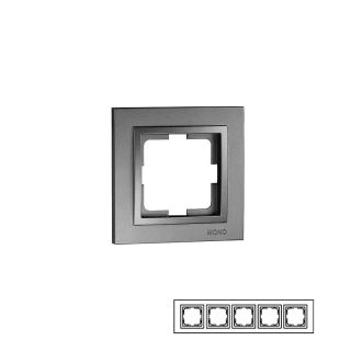102-240000-164-Петорна рамка за хоризонтален или вертикален монтаж, Mono Electric Despina Metallic, Антрацит