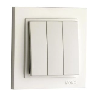 102-190022-114-Ключ триклавишен 1 вход 3 изхода, Mono Electric Despina, Бял