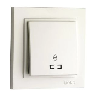 102-190025-110-Ключ девиаторен сх.6  с LED индикация, Mono Electric Despina, Бял