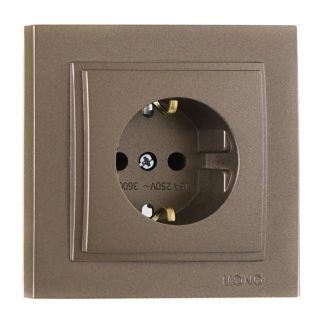 102-232308-117-Електрически контакт за вграждане, 16A, 250VAC, (порцеланова основа), Mono Electric Despina Metallic, Бронз