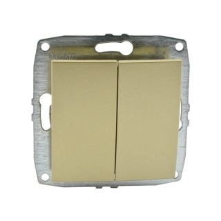 500-002225-102-Ключ двоен сх.5 (Механизъм с панел, без рамка), Mono Electric Despina Metallic, Титан - Златист