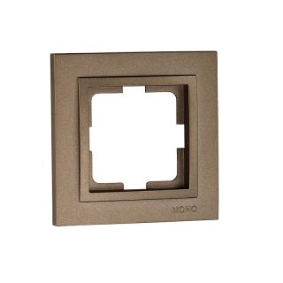 102-230000-160-Единична рамка за хоризонтален или вертикален монтаж, Mono Electric Despina Metallic, Бронз