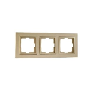 102-220000-162-Тройна рамка за хоризонтален или вертикален монтаж, Mono Electric Despina Metallic, Титан - Златист