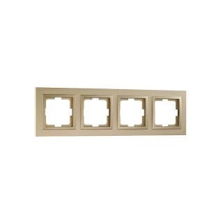 102-220000-163-Четворна рамка за хоризонтален или вертикален монтаж, Mono Electric Despina Metallic, Титан - Златист