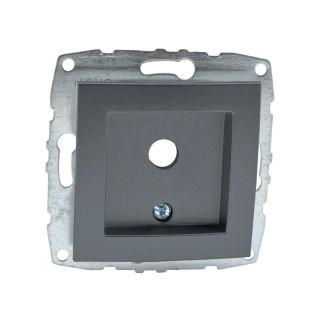 500-002405-175-Розетка TV празна (Механизъм с панел, без рамка), Mono Electric Despina Metallic, Антрацит
