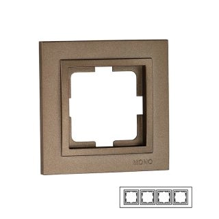 102-230000-163-Четворна рамка за хоризонтален или вертикален монтаж, Mono Electric Despina Metallic, Бронз