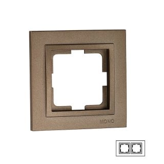 102-230000-161-Двойна рамка за хоризонтален или вертикален монтаж, Mono Electric Despina Metallic, Бронз
