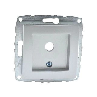 500-002105-175-Розетка TV празна (Механизъм с панел, без рамка), Mono Electric Despina Metallic, Сребрист