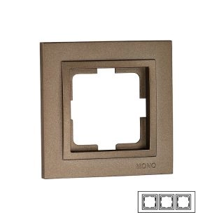 102-230000-162-Тройна рамка за хоризонтален или вертикален монтаж, Mono Electric Despina Metallic, Бронз