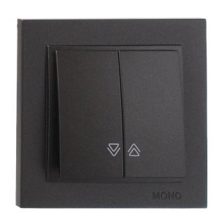 102-202025-113-Ключ-бутон за управление на щори, Mono Electric Despina Metallic, Фюм - Черен металик