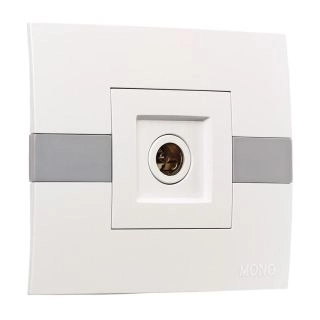 101-010204-128-Розетка TV - крайна, Mono Electric Eco,  Бял-Сив